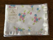 Vintage Riegel Babycare Crib Blanket Floral New in Package 36x50  USA