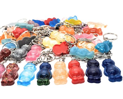 AUSVERKAUF 50 GEMISCHTE GELEE BABY SCHLÜSSELANHÄNGER RESTPOSTEN GROSSEINKAUF, HANDGEFERTIGT. CHARMS, 