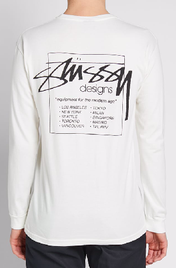 Stussy Mens Modern Age Pig. Dyed Long-Sleeve Tee - Black Stussy Mens Modern Age Pig. Dyed Long-Sleeve Tee - Black