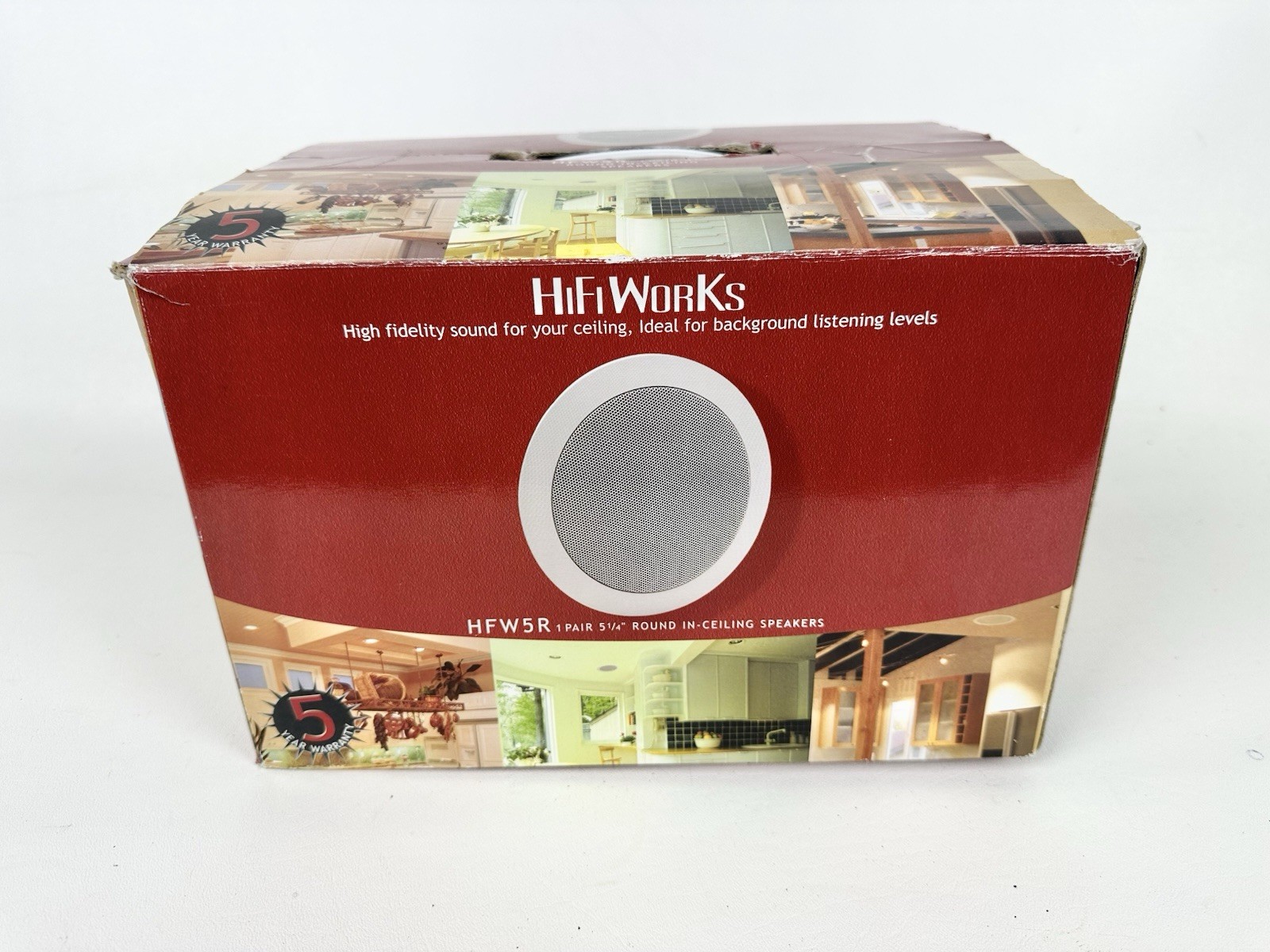 Pair of HiFi Works 33-1962 HFW5R 5.25" in-Ceiling Speakers+ Wall Volume Control
