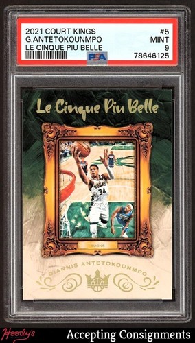 2021 Panini Court Kings Le Cinque Piu Belle #5 Giannis Antetokounmpo PSA 9 MINT