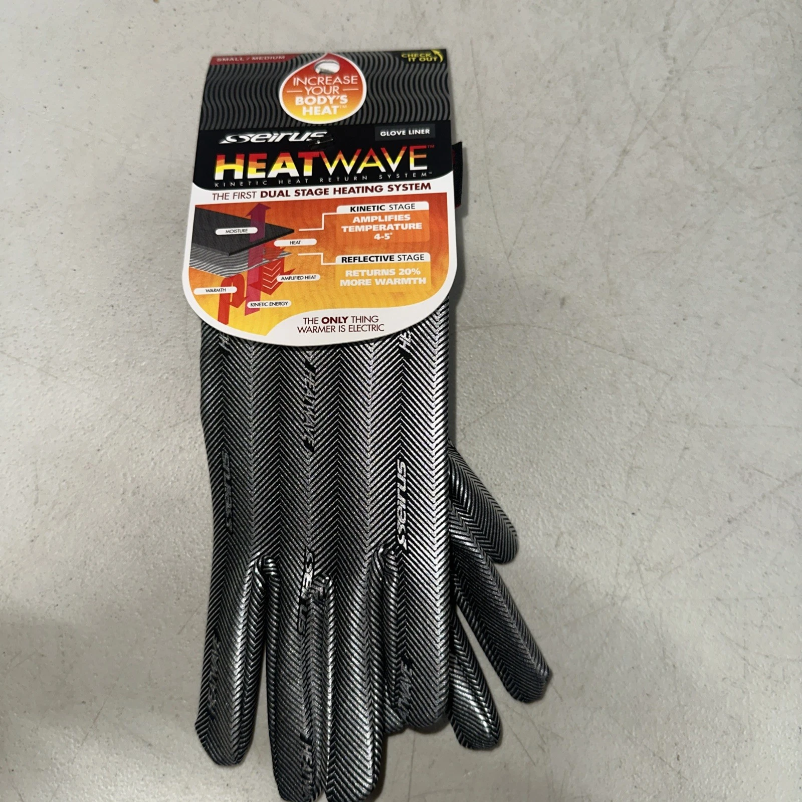 Seirus Heatwave Glove Liner - Size Small/Medium - NEW