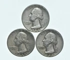 TOUGH 1942 1943 1942 Washington Quarter 90% Silver Lot *727