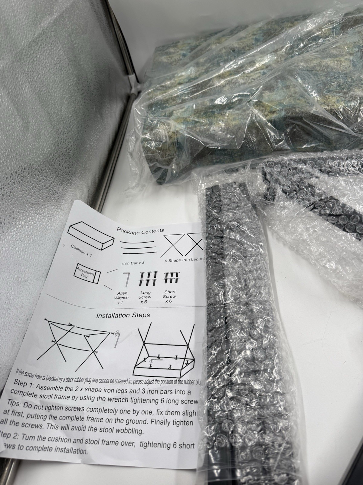 Ottoman Foot Stool Tufted Vanity Stool Ottomans Thickened Cushion Footstool Muli