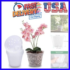 Orchid Pots with Holes 7 inch 5 Pack Clear Orchid Pot Plastic Plant Pot Flowe...