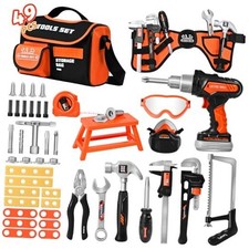 Toddler Tool Set  Kids Tool Set 49 PCS with Electric Drill, A-Kids-Tool-Bag