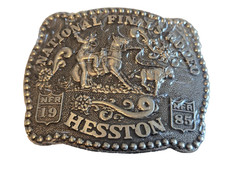 New / Sealed 1985 Hesston National Finals Rodeo  Adult Belt Buckle