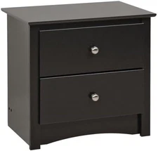 Sonoma Traditional Nightstand Side Table with 2 Drawers, Functional 2-Drawer Bed