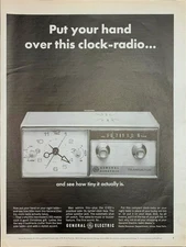 Vintage General Electric Print Ad Clock Radio Lighted Clock Face Small Stylish