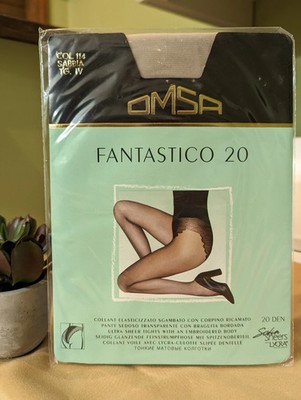 VINTAGE 90'S OMSA FANTASTICO 20 DENIER SHEER NYLON PANTYHOSE TIGHTS SIZE 4/IV