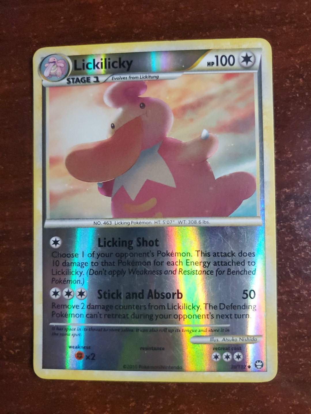 Pokemon LICKILICKY 38/102 Reverse Holo (2010 Triumphant) LP/Light Play