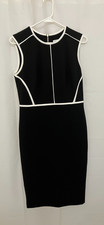Calvin Klein Black White Sleeveless Sheath Dress Career/Cocktail/Date Size 6