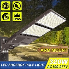 320 Watts LED Parking Lot Light Dusk to Dawn Commercial Shoebox Area Pole Lights