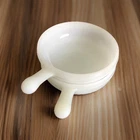 2 Vintage Glasbake  Milk Glass Chili Soup Bowl Handle