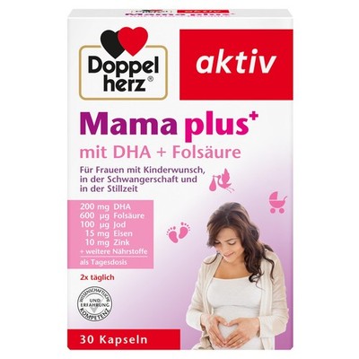 Doppelherz Mama plus mit DHA + Folsäure - wichtige 38.4 g (1er Pack), Weiß 