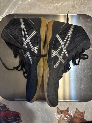 Asics Matflex Wrestling Shoes Boys Sz 2.5 Black Lace Up Athletic Shoes Running