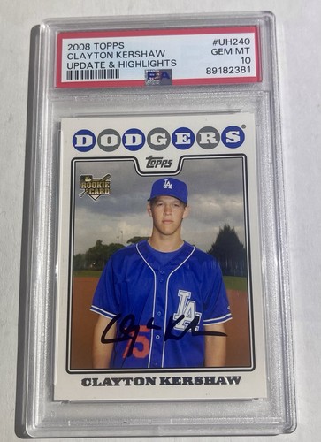 2008 TOPPS CLAYTON KERSHAW #UH240 - RC - PSA 10 GEM-MINT