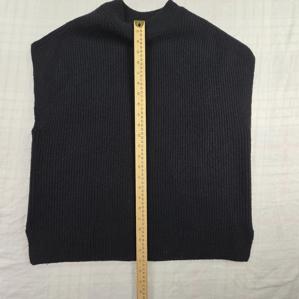 Boden Jersey Mujeres 100% Lana Tejido Sin Mangas Cuadrado Suéter Chaleco Tanque Negro M Foto 3 de 4