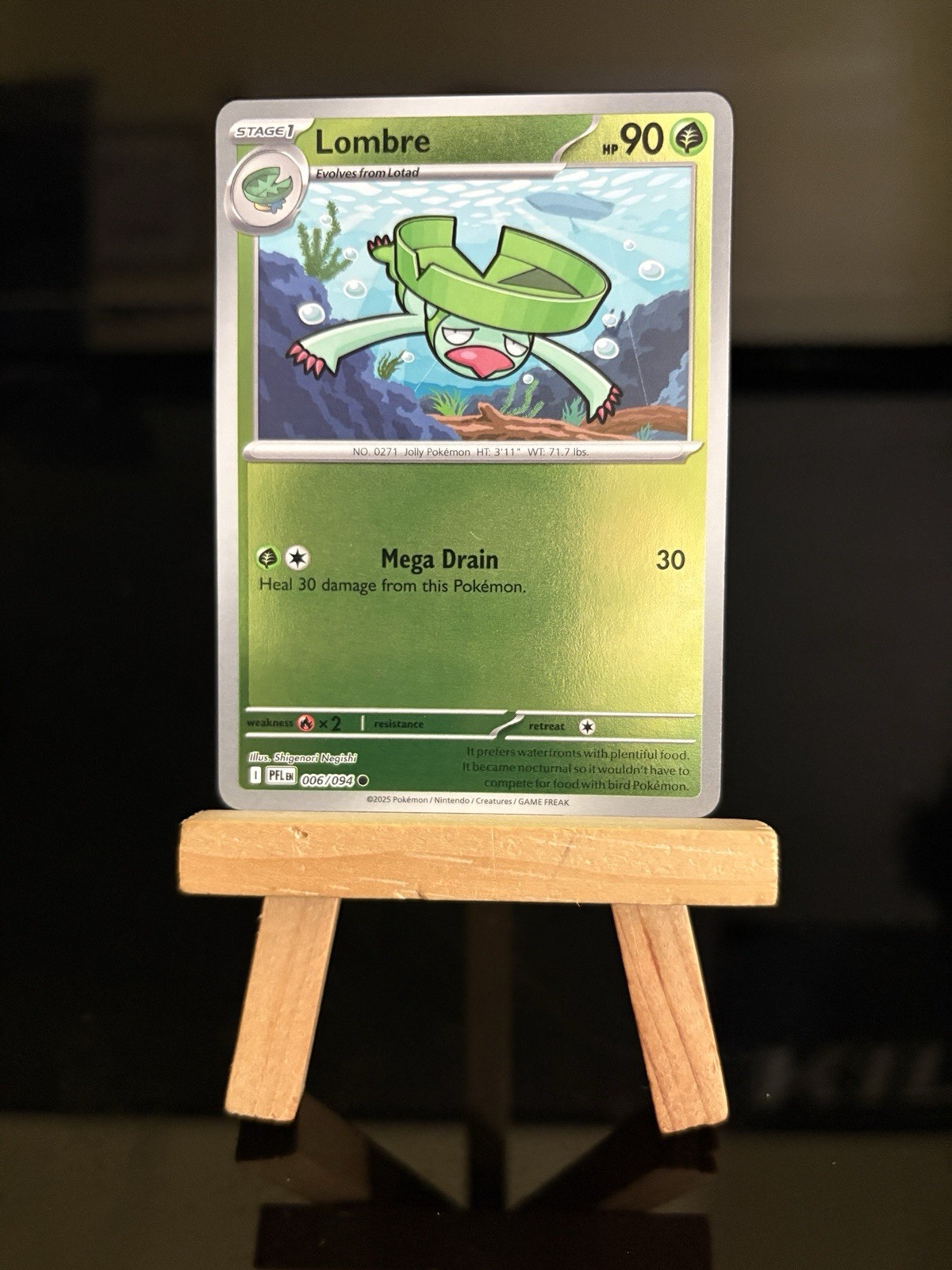 Lombre 006/094 Me02: Phantasmal Flames Reverse Holo Common Pokemon TCG Card NM