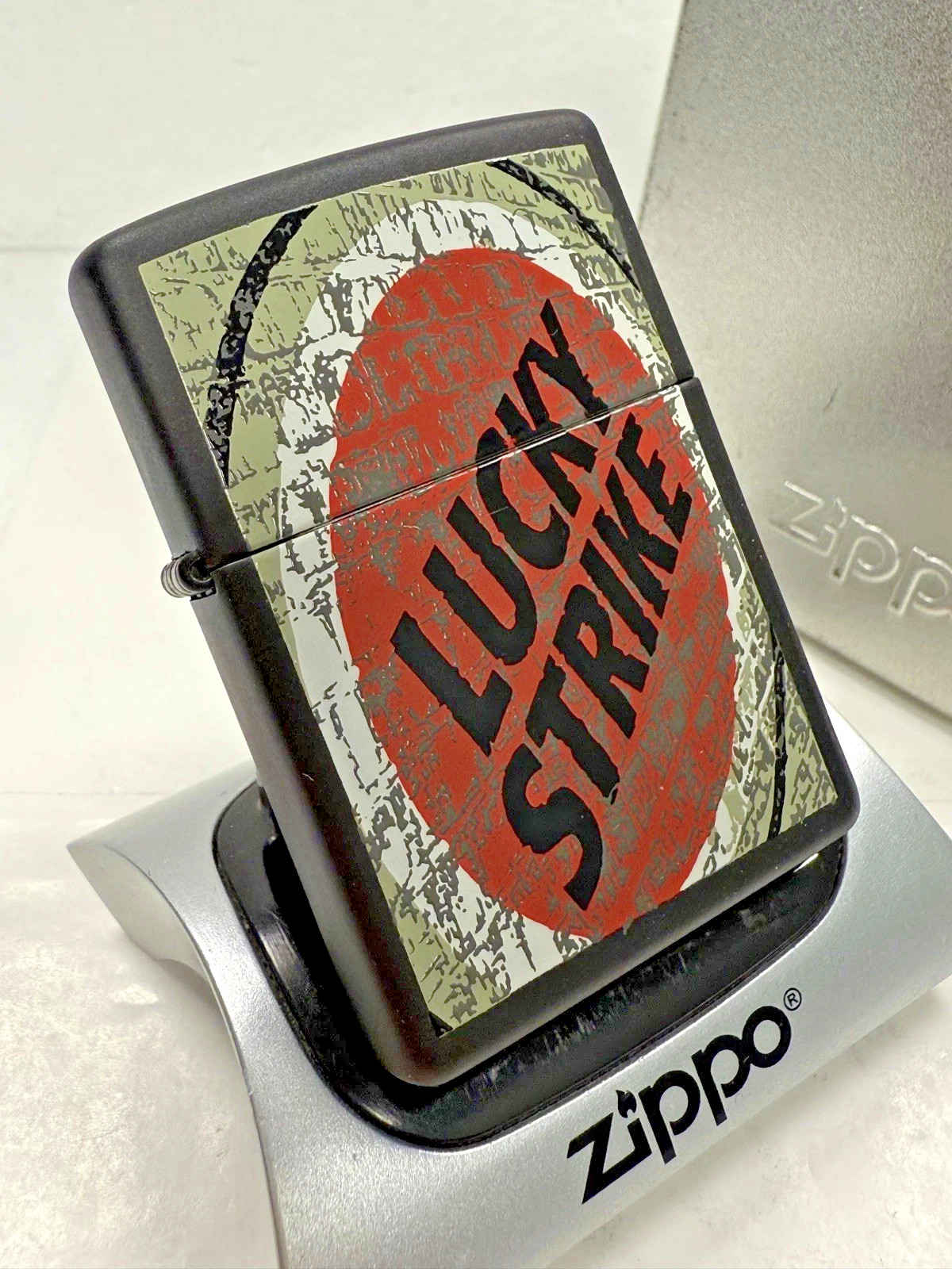 GENUINE Zippo Lighter LUCKY STRIKE WALL Black Matte 1998 NEW IN BOX FAST POST