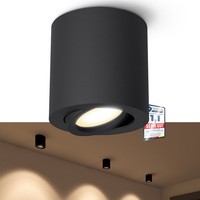 Aufbaustrahler Cori Mit Led GU10 2W Warmweiß Schwarz Schwenkbar Deckenlampe Spot