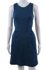 Madewell Womens Cotton Heathered Print Sleeveless A-Line Dress Blue Size XS