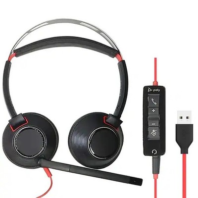 NEW Plantronics Poly Blackwire C5220 Stereo USB Wired Headset With Microphone.