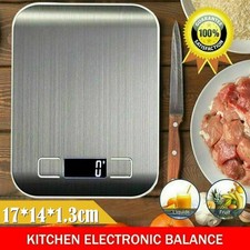 10KG DIGITAL KITCHEN SCALES STAINLESS STEEL ELECTRONIC LCD COOKING WEIGHING FOOD