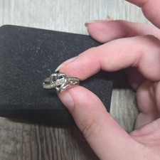 Kay Jewelers 925 Silver Double Heart Band Rin...