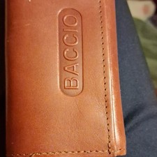BACCIO Genuine Leather Brown Key Case Holder w/ Snap Closure