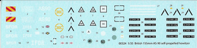 Trumpeter 1/35 AS90 155mm Gun Decal Set. Nur einer auf Lager!