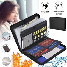 A4 Document Organiser Fireproof File Folder Waterproof Receipt Storage Organizer