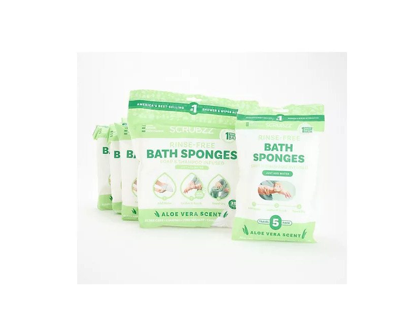 SCRUBZZ Rinse Free 105pc Bath Single Use Shower Sponges