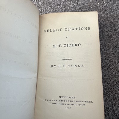 Select Orations Of M. T. Cicero 1880 