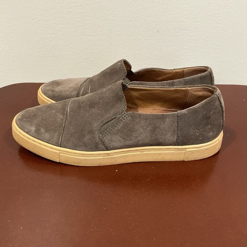 Frye Gemma Cap Suede Loafers Size 8 Slip On Casual Walking Classic Women's Gray