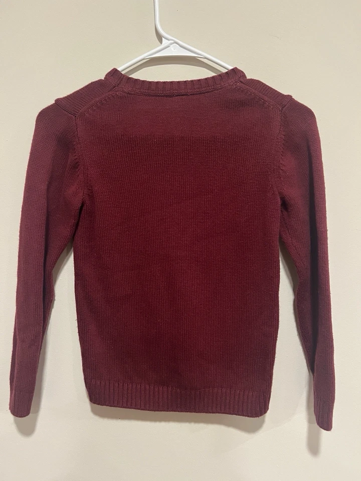 Janie And Jack Intarsia-Knit Reindeer Pullover Sweater Burgundy Boys Size 6 NWOT - Image 4 of 4