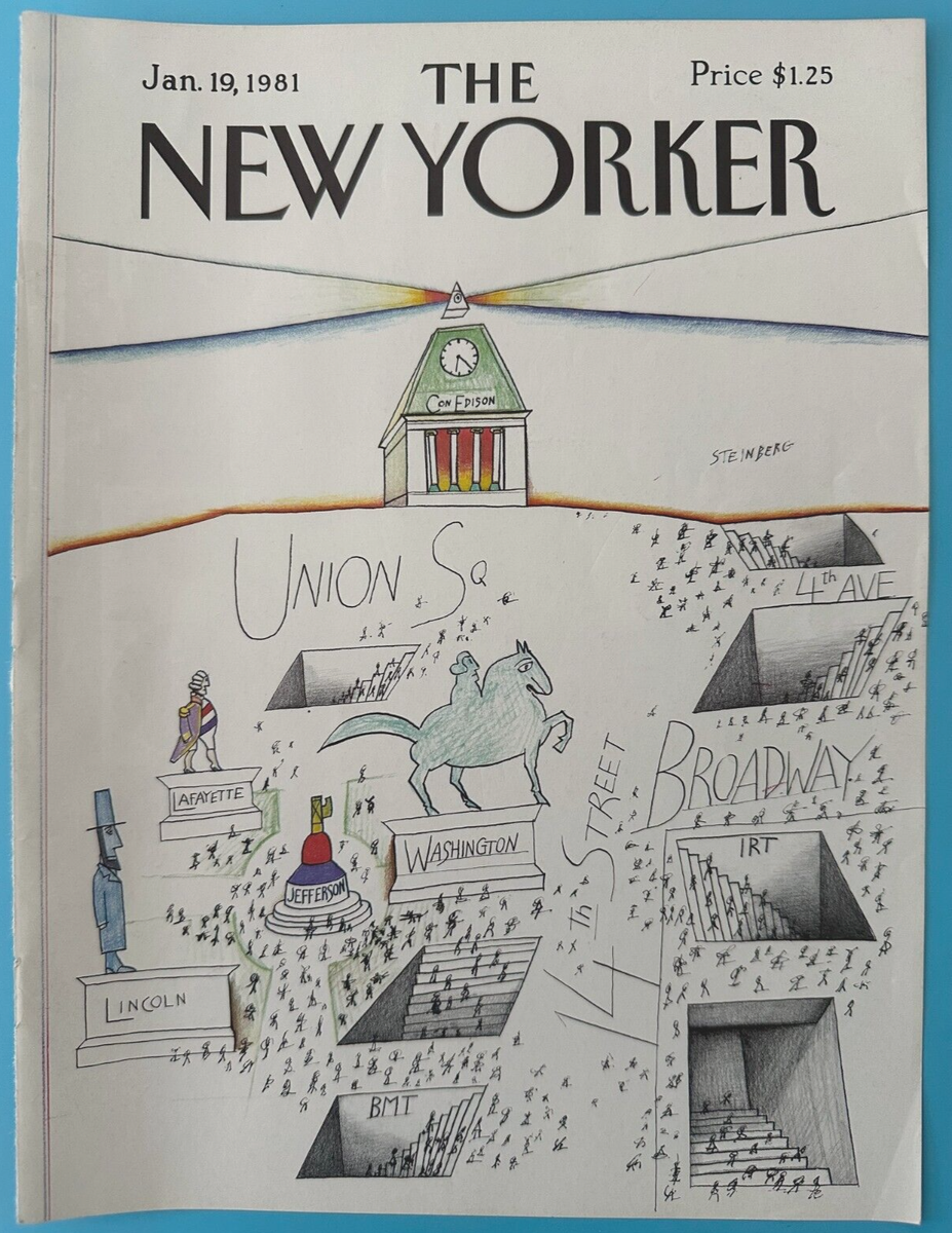 The New Yorker Magazine Cover Only January 19 1981 Steinberg Union
