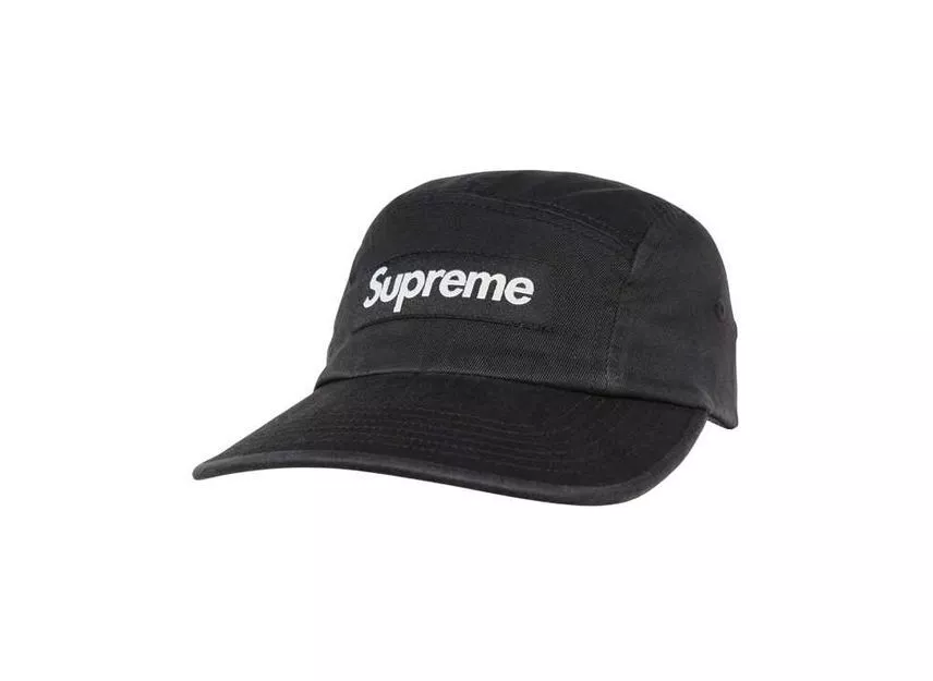 Casquette de camp en sergé chino lavé Supreme noire