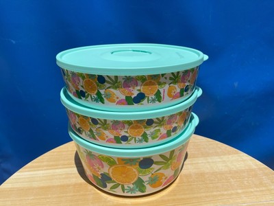 TUPPERWARE BLOSSOM FLOWER  SET OF 3  4.3L AND 2.5L W/LID  COLOR !!!