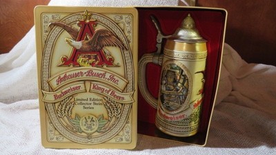 Anheuser-Busch Budweiser Lidded Stein Limited Edition E Series w/ Tin Box 21828
