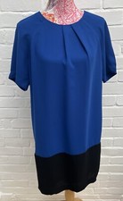 Whistles Blue Shift Dress UK 12 Cobalt & Black Work Business