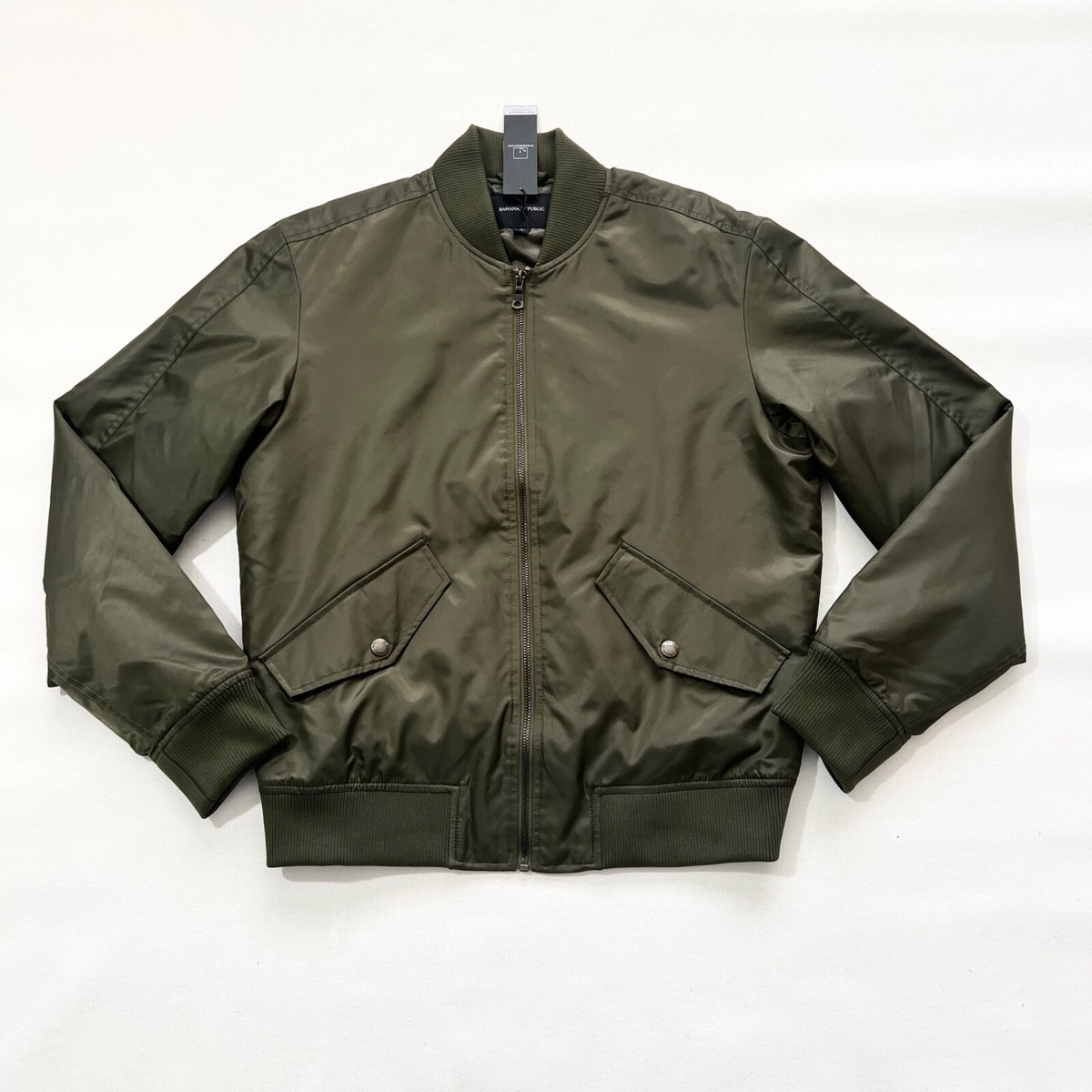 ジャケット・アウター 70s Banana Republic fade jacket blouson $170 NWT Men's BANANA REPUBLIC Military Green Nylon Aviator Bomber