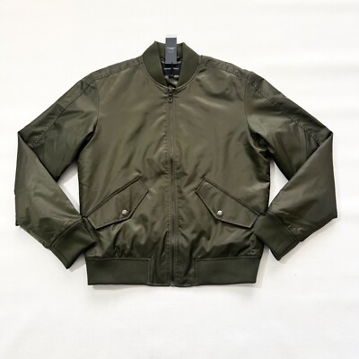$170 NWT Men's BANANA REPUBLIC Military Green Nylon Aviator Bomber