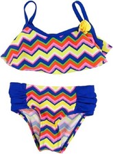 Flapdoodle Girls 4-6X 2-Piece Zig-Zag Swimsuit 6, Multi