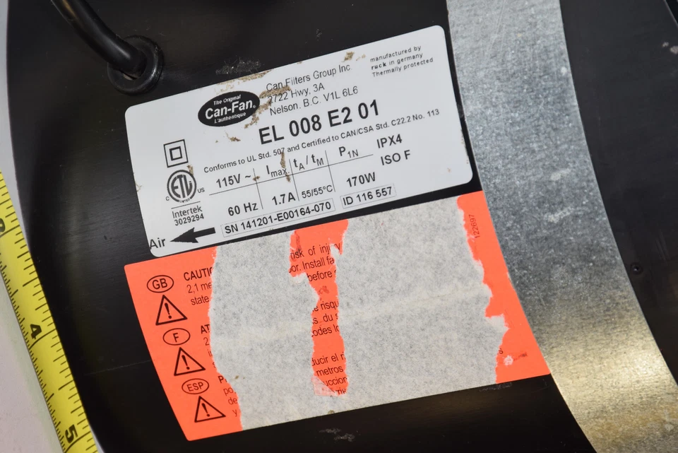 Can Fan Max Fan 8" 675 CFM EL008 E2 01 Exhaust Blower Ventilation Hydroponics - Image 3 of 4