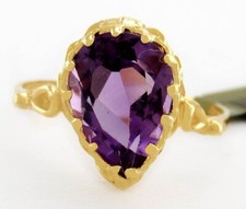 GENUINE 1.07 Cts AMETHYST RING 14K GOLD - Made in USA - NEW WITH TAG