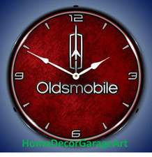 Oldsmobile LED Backlit Wall Clock, Garage Art...