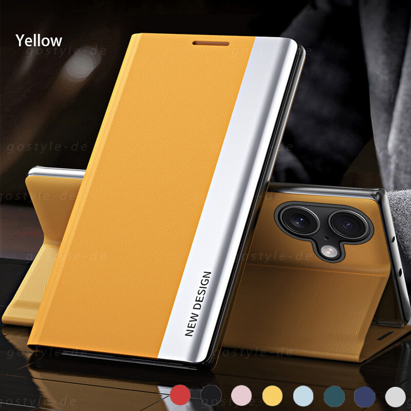 Phone Case For iPhone 16 15 14 13 Pro Max 12 11 Holder Leather Flip Magnet Cover