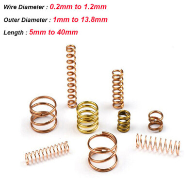#ad #ad 10 Pcs Brass Compression Spring Pressure Springs Wire Diameter 0.2mm to 1.2mm $11.99