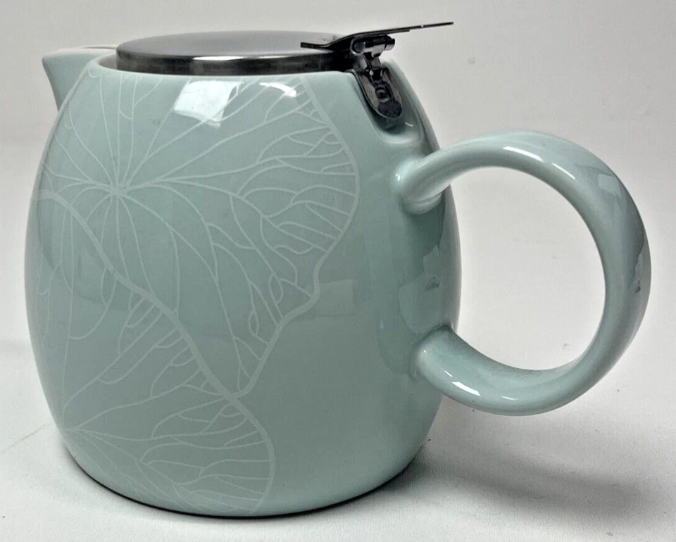 Tea Forte Lotus Water Lily Green Teapot With Infuser Loose Leaf - Image 3 of 4